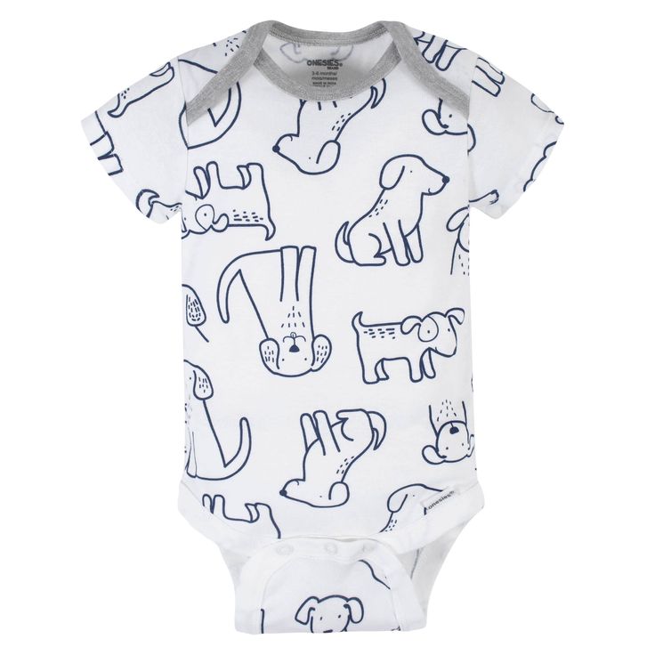8- Pack Baby Boy Short Sleeve Puppy Onesies Brand Bodysuits