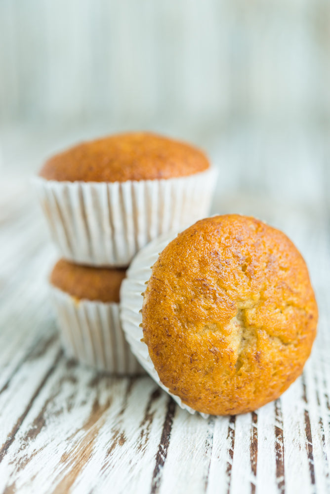 Muffins de guineo y coco apto para bebés de 6 meses