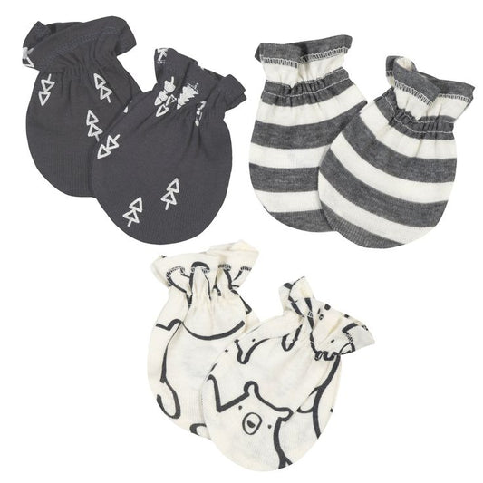 3- Pack Baby Boys Bear No Scratch Mittens