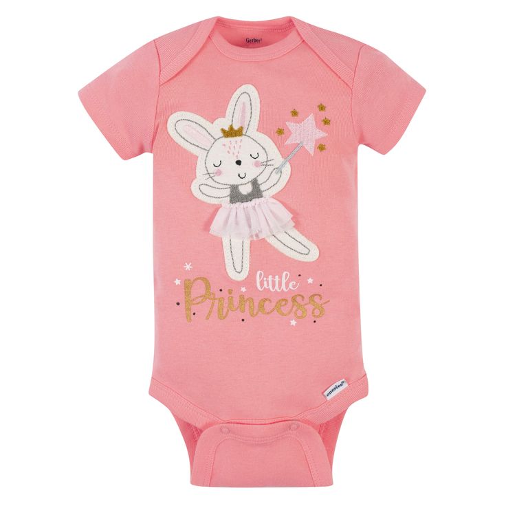 5- Pack Baby Girls Ballerina Short Sleeve Onesies Bodysuits