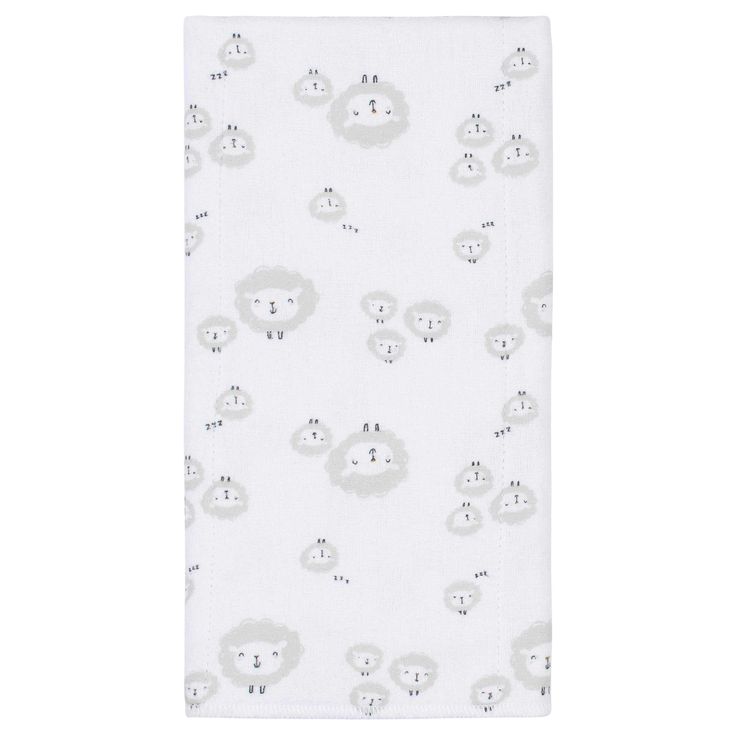 8-Pack Baby Neutral Sheep Flannel Burp Cloths