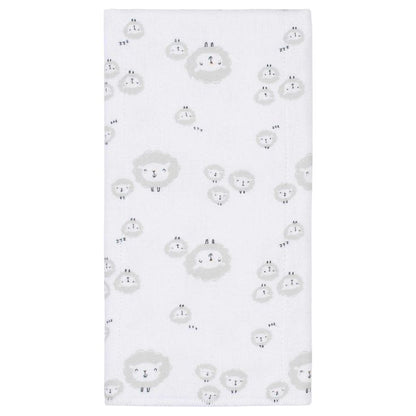 8-Pack Baby Neutral Sheep Flannel Burp Cloths