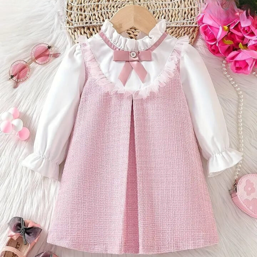 Vestido Rosa y Blanco