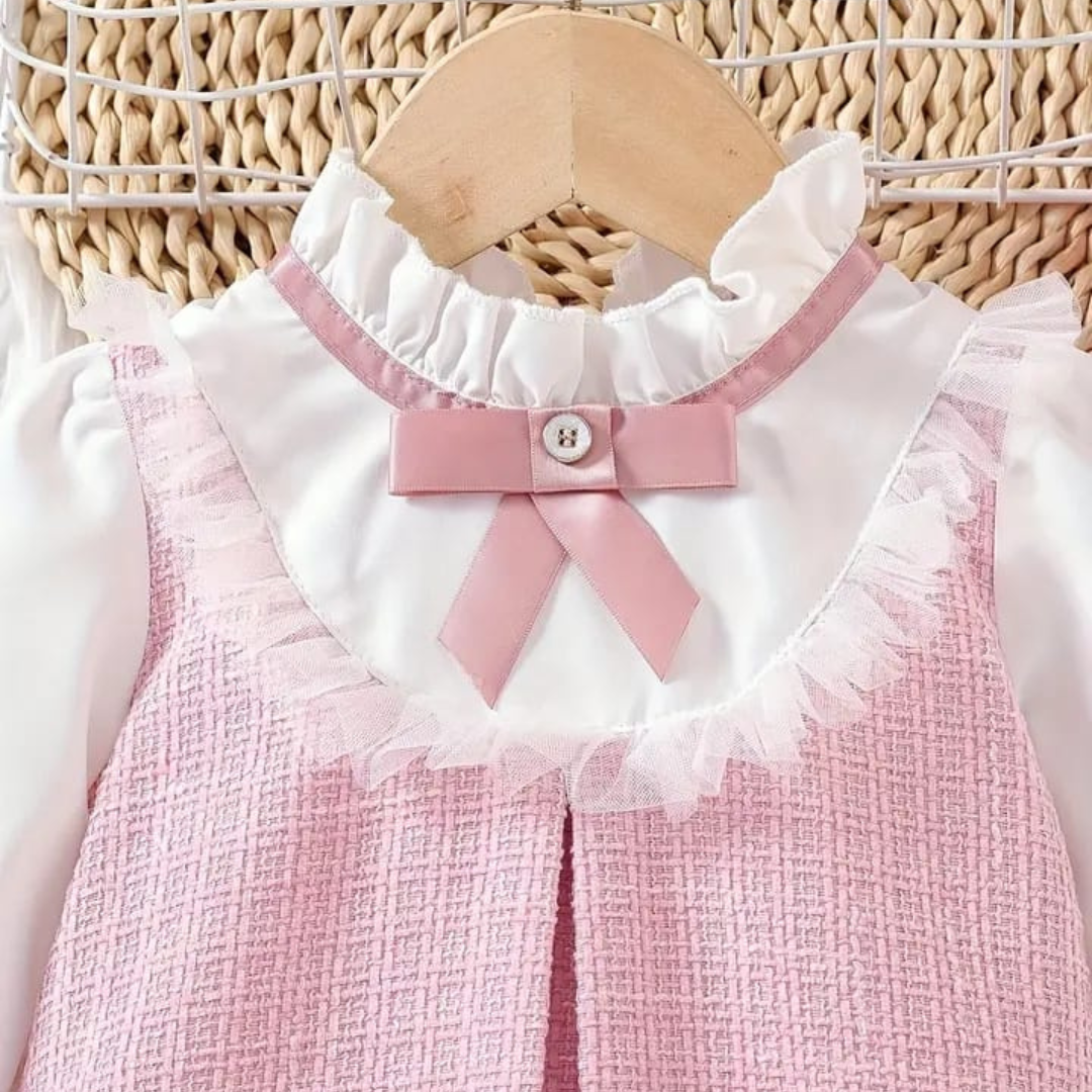 Vestido Rosa y Blanco