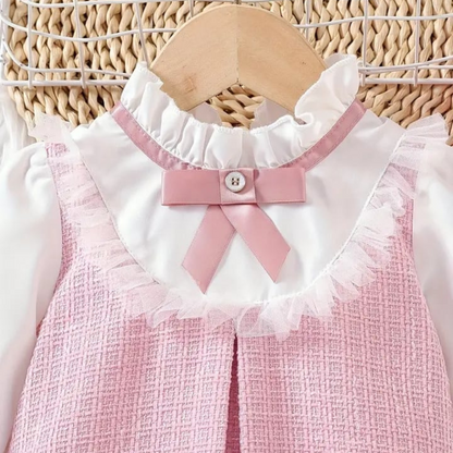 Vestido Rosa y Blanco