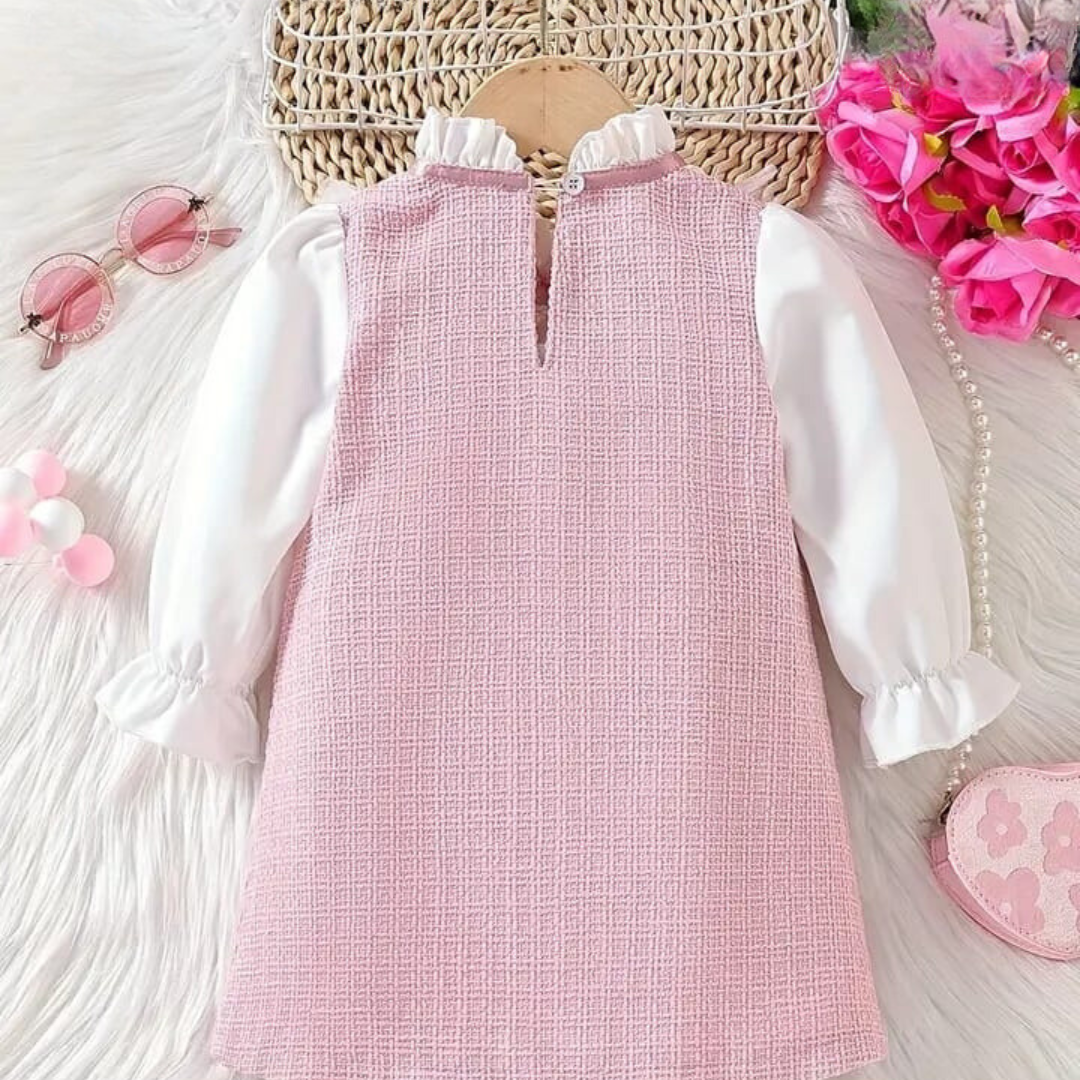 Vestido Rosa y Blanco