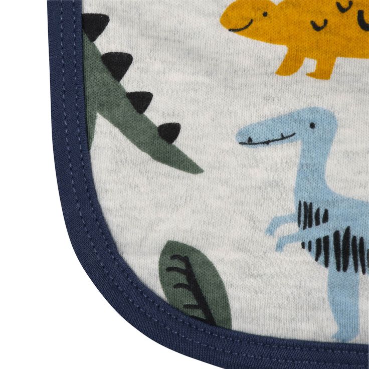 4-Pack Baby Boys Dino Terry Burp Cloths