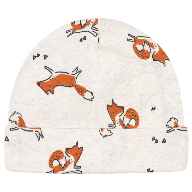 5-Pack Baby Boys Fox & Hedgehog Caps