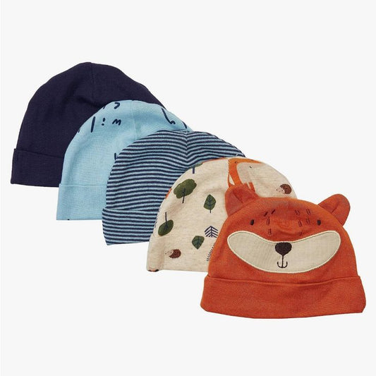 5-Pack Baby Boys Fox Caps