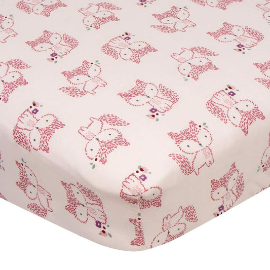 Girls Foxes Fitted Crib Sheet