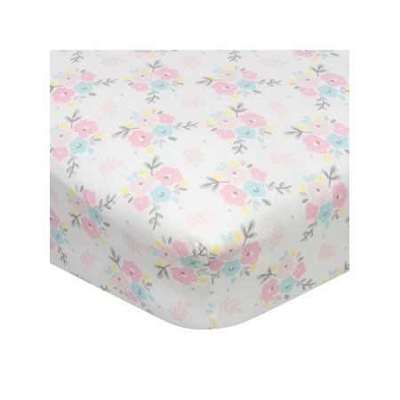 Girls Floral Fitted Crib Sheet