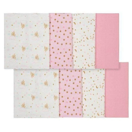 8-Pack Baby Girls Castle Burp Cloths