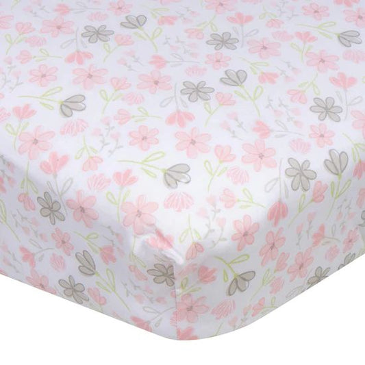 Girls Flowers Fitted Crib Sheet