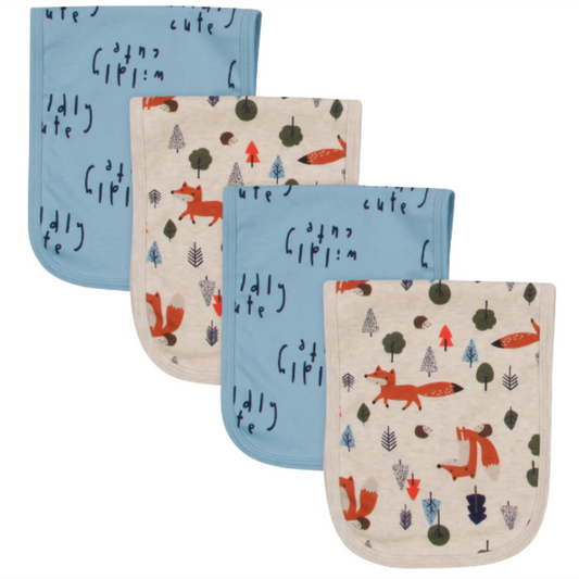 4-Pack Baby Boys Fox Terry Burpcloths