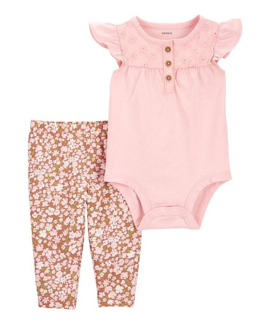 Baby 2- Piece Floral Bodysuit Pant Set